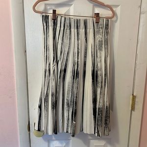 Pleather black and white pleated skirt